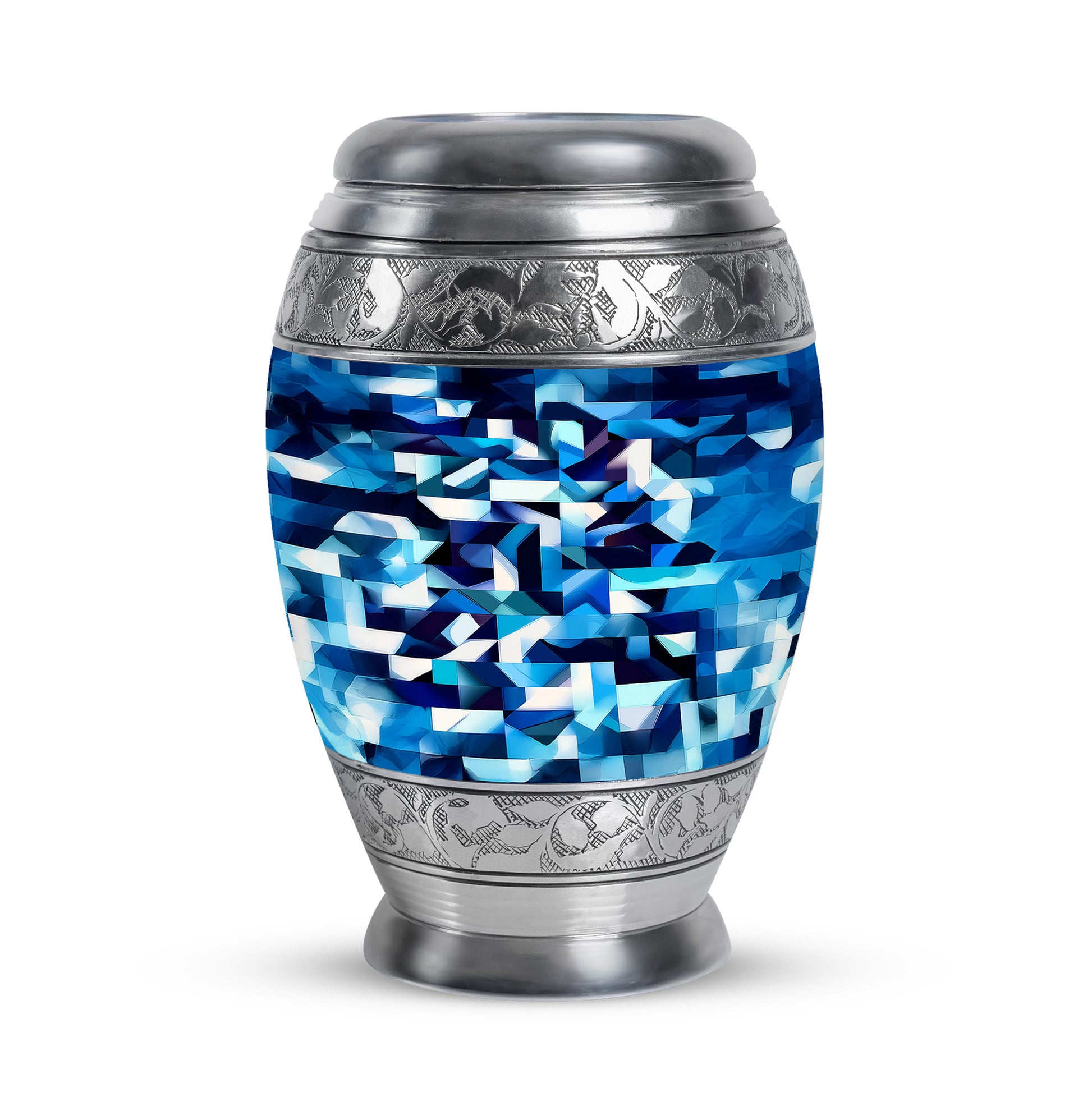 Personalized Blue Blue Cremation Urns for Ashes - Majestic 10-inch - Karyliz