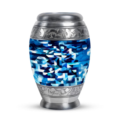 Personalized Blue Blue Cremation Urns for Ashes - Majestic 10-inch - Karyliz