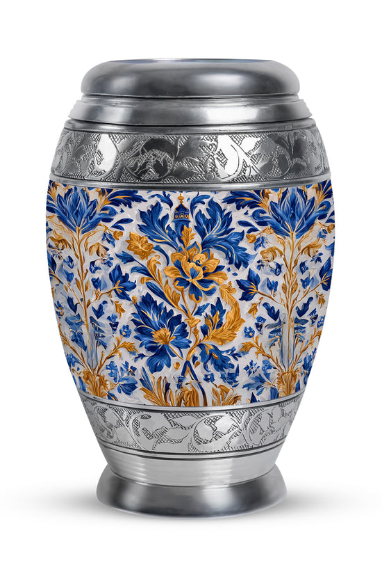 Ethereal Blue Memorial Cremation Urns - Gray 10-inch, 200 cu in - Karyliz