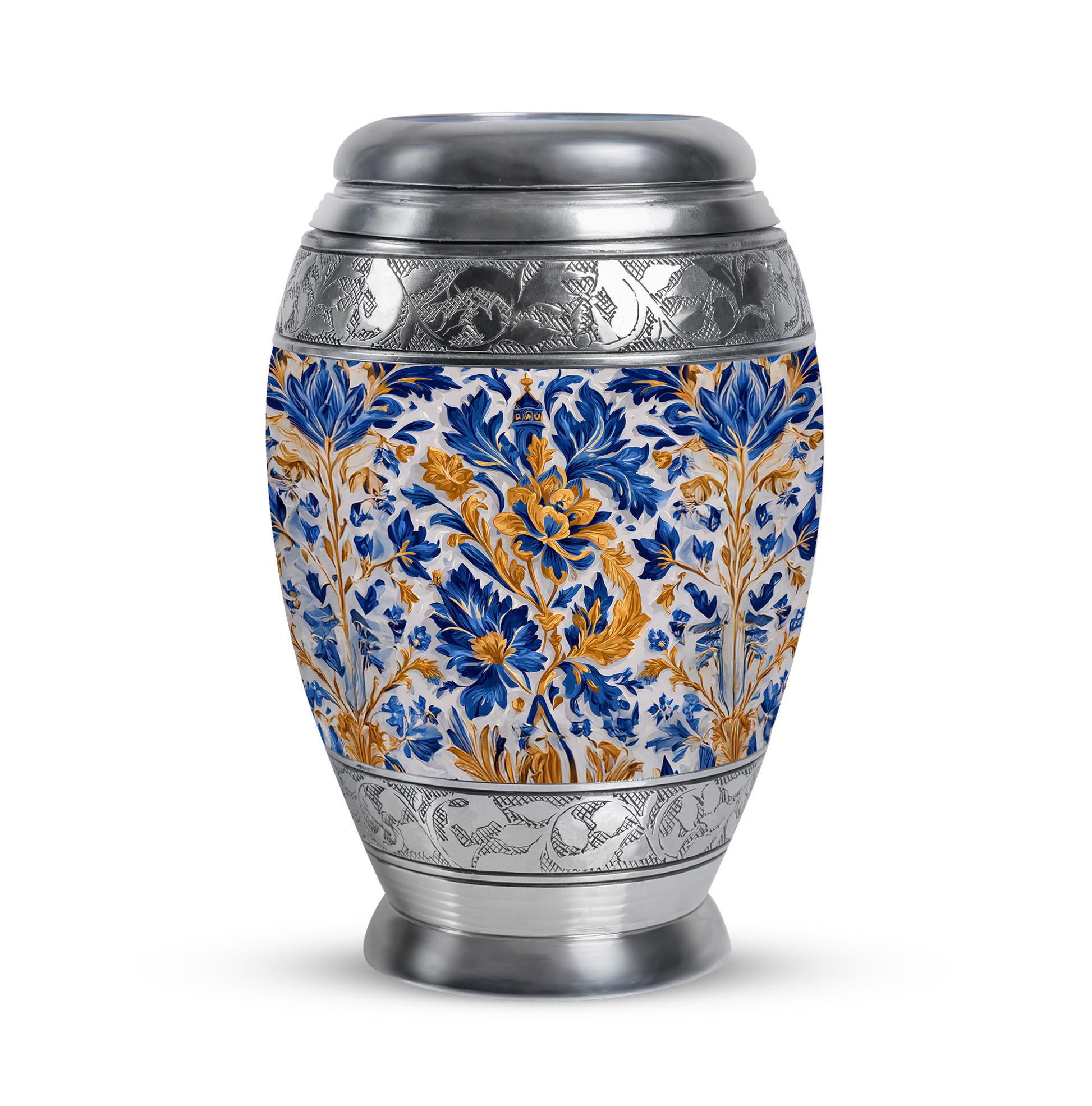 Ethereal Blue Memorial Cremation Urns - Gray 10-inch, 200 cu in - Karyliz