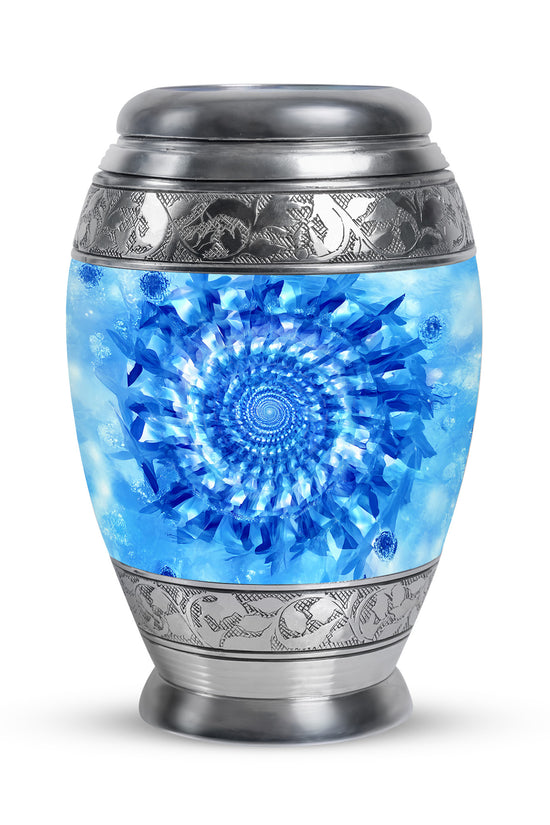 Blue Beloved Blue Cremation Urns for Human Ashes - 10-inch, 200 cu in - Karyliz