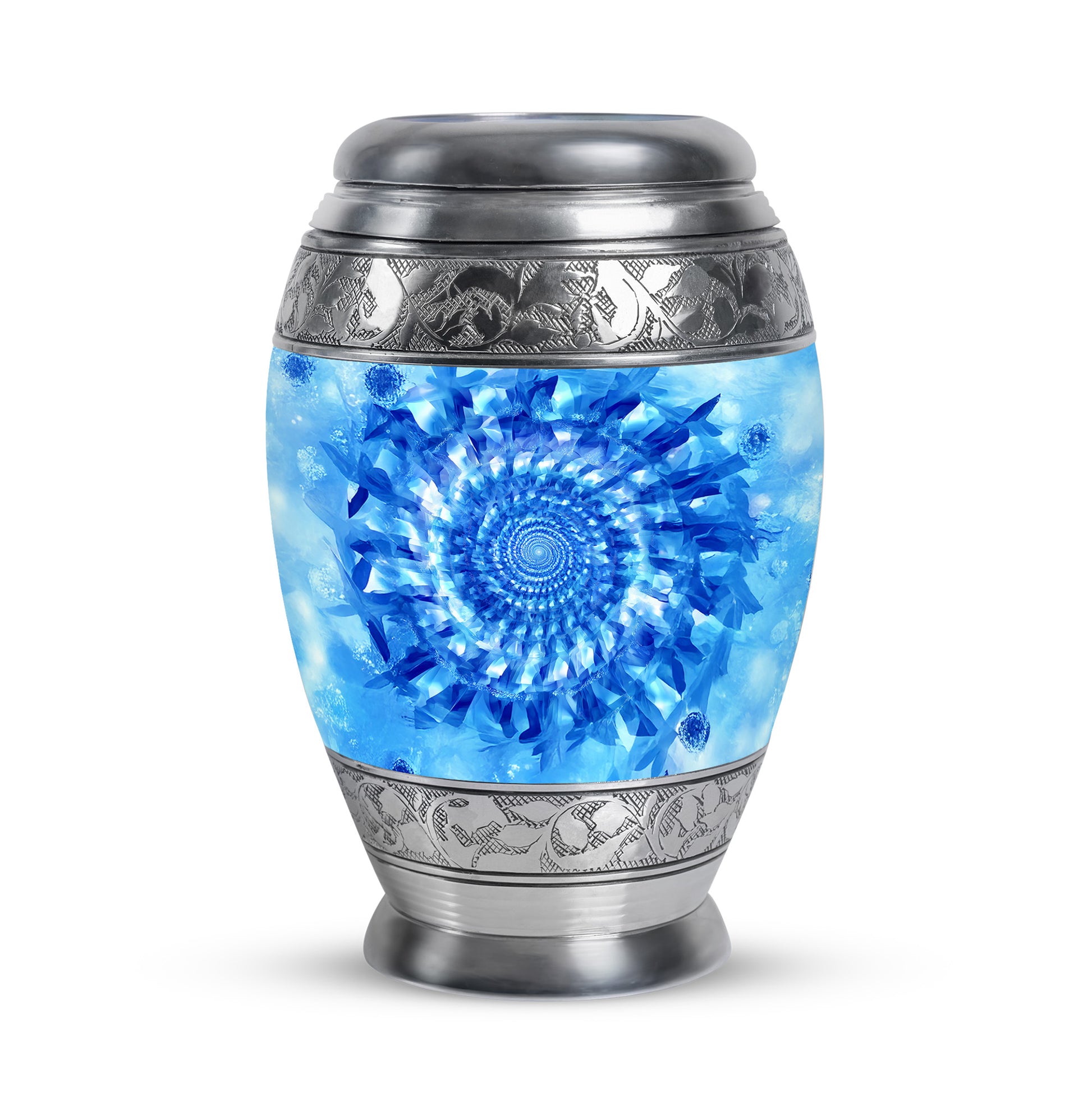 Blue Beloved Blue Cremation Urns for Human Ashes - 10-inch, 200 cu in - Karyliz