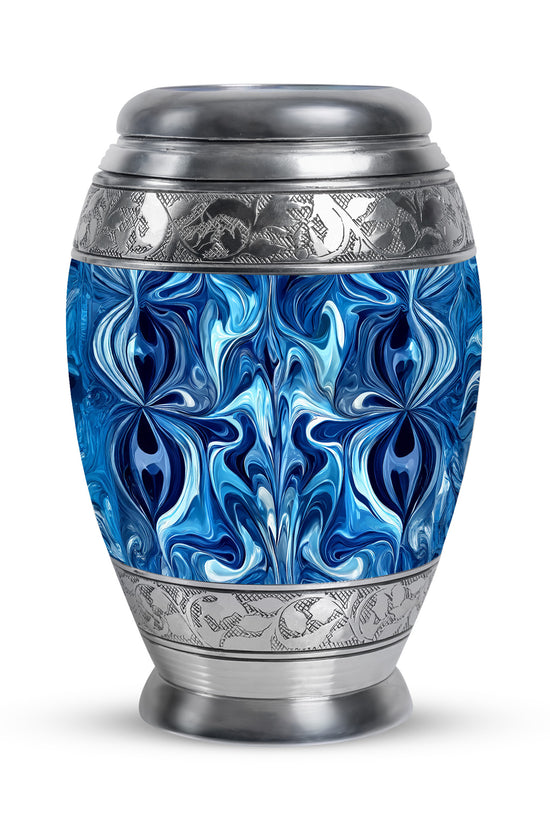 Blue Blue Memorial Cremation Urns for Human Ashes - 10-inch, 200 cu in - Karyliz