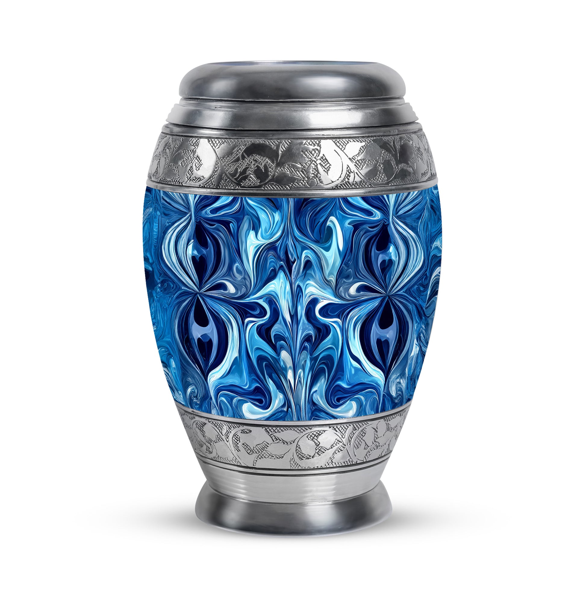Blue Blue Memorial Cremation Urns for Human Ashes - 10-inch, 200 cu in - Karyliz