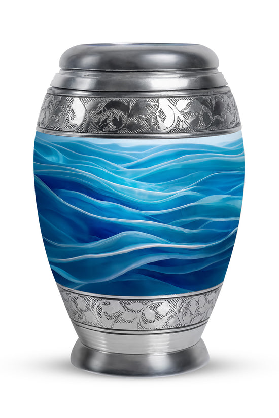 Blue Blue Heritage Cremation Urns for Human Ashes - 10-inch, 200 cu in - Karyliz