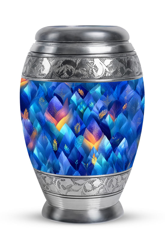 Blue Stately Blue Cremation Urns for Human Ashes - 10-inch, 200 cu in - Karyliz