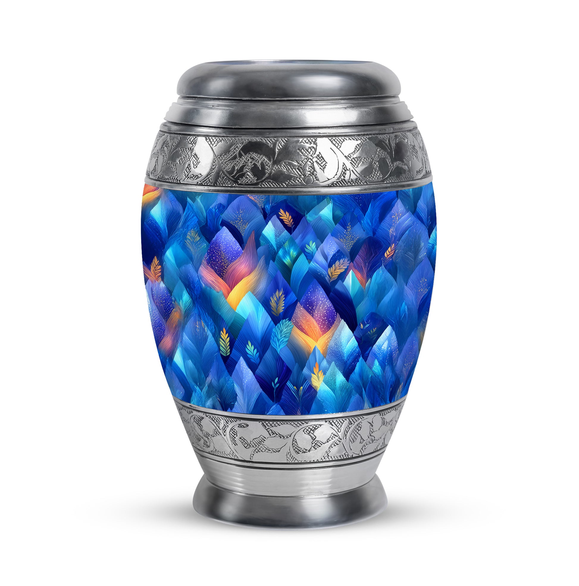 Blue Stately Blue Cremation Urns for Human Ashes - 10-inch, 200 cu in - Karyliz