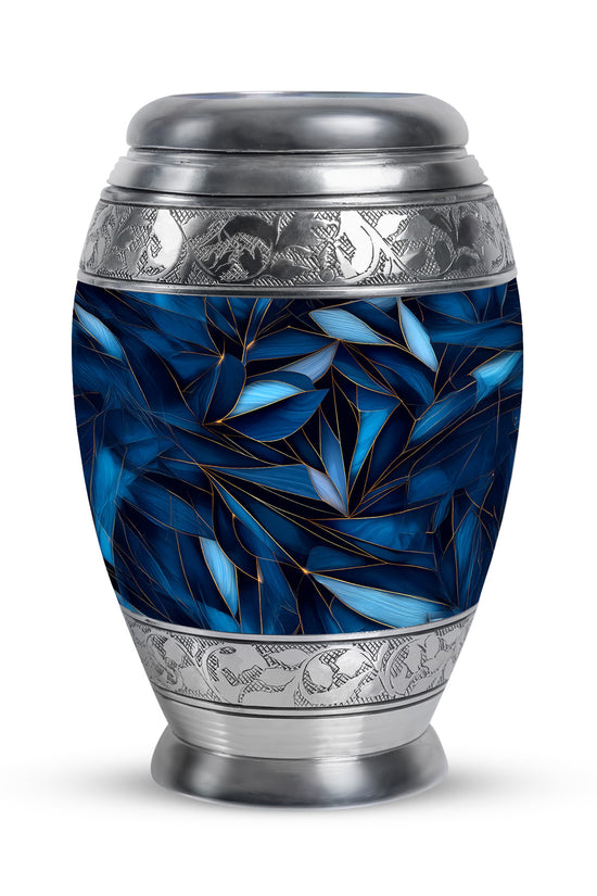 Personalized Seraphic Blue Cremation Urns - Blue 10-inch, 200 cu in - Karyliz