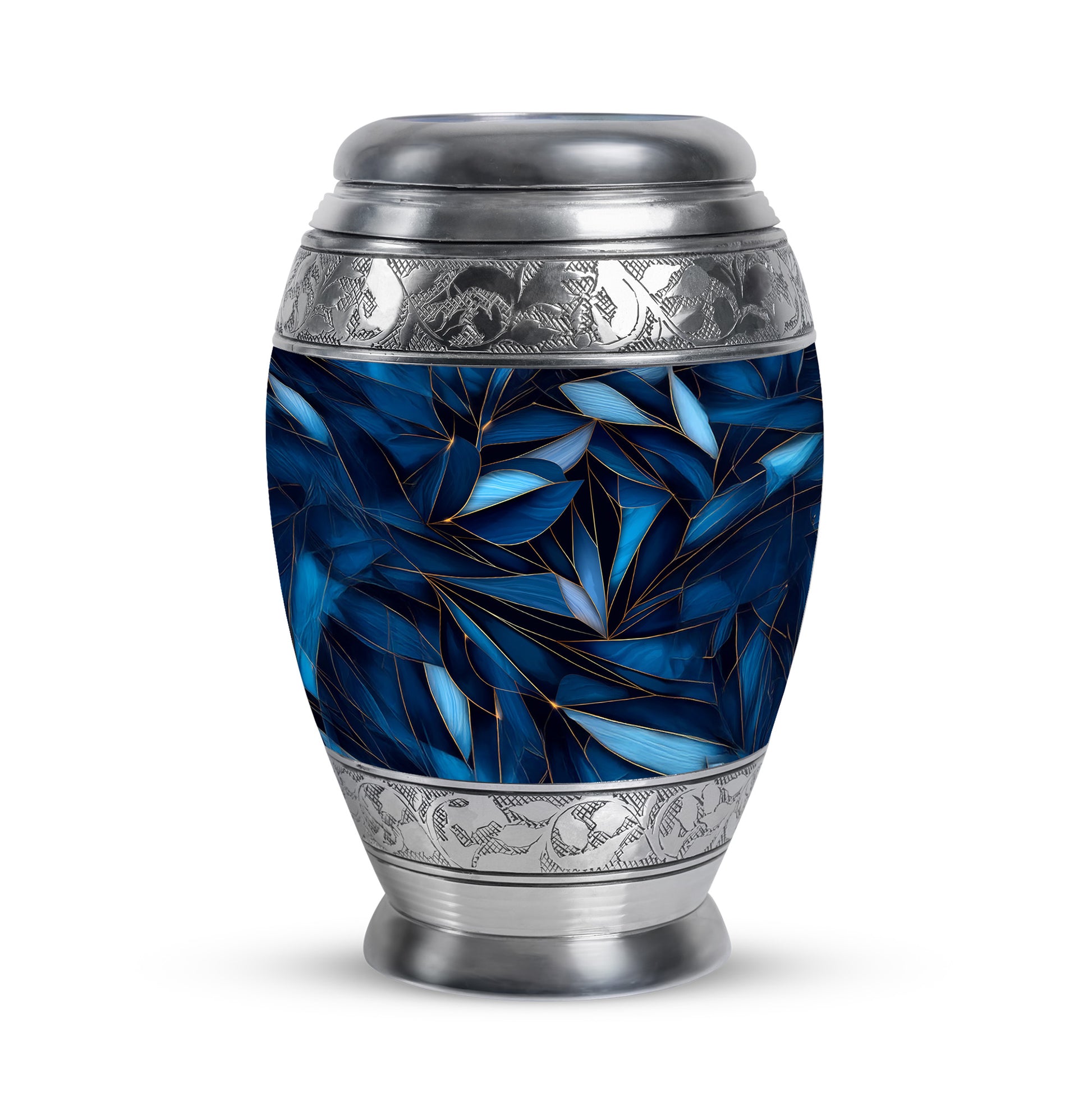 Personalized Seraphic Blue Cremation Urns - Blue 10-inch, 200 cu in - Karyliz