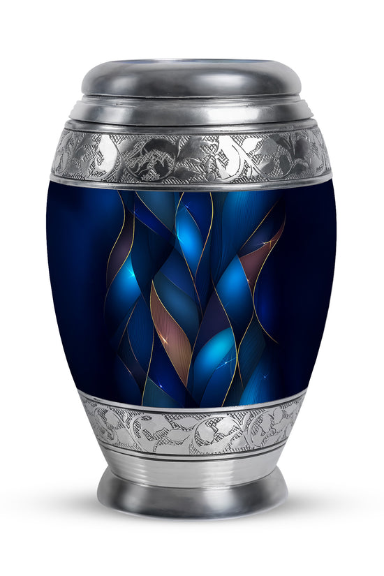 Personalized Blue Blue Cremation Urns for Ashes - Captivating 10-inch - Karyliz