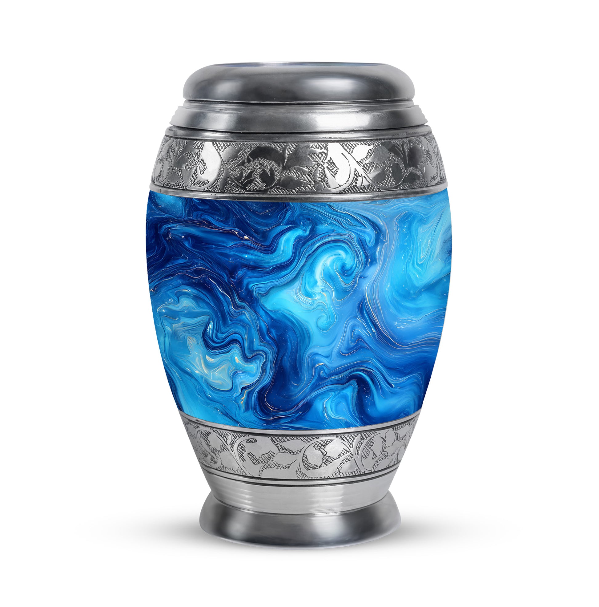 Regal Blue Memorial Cremation Urns - Teal 10-inch, 200 cu in - Karyliz