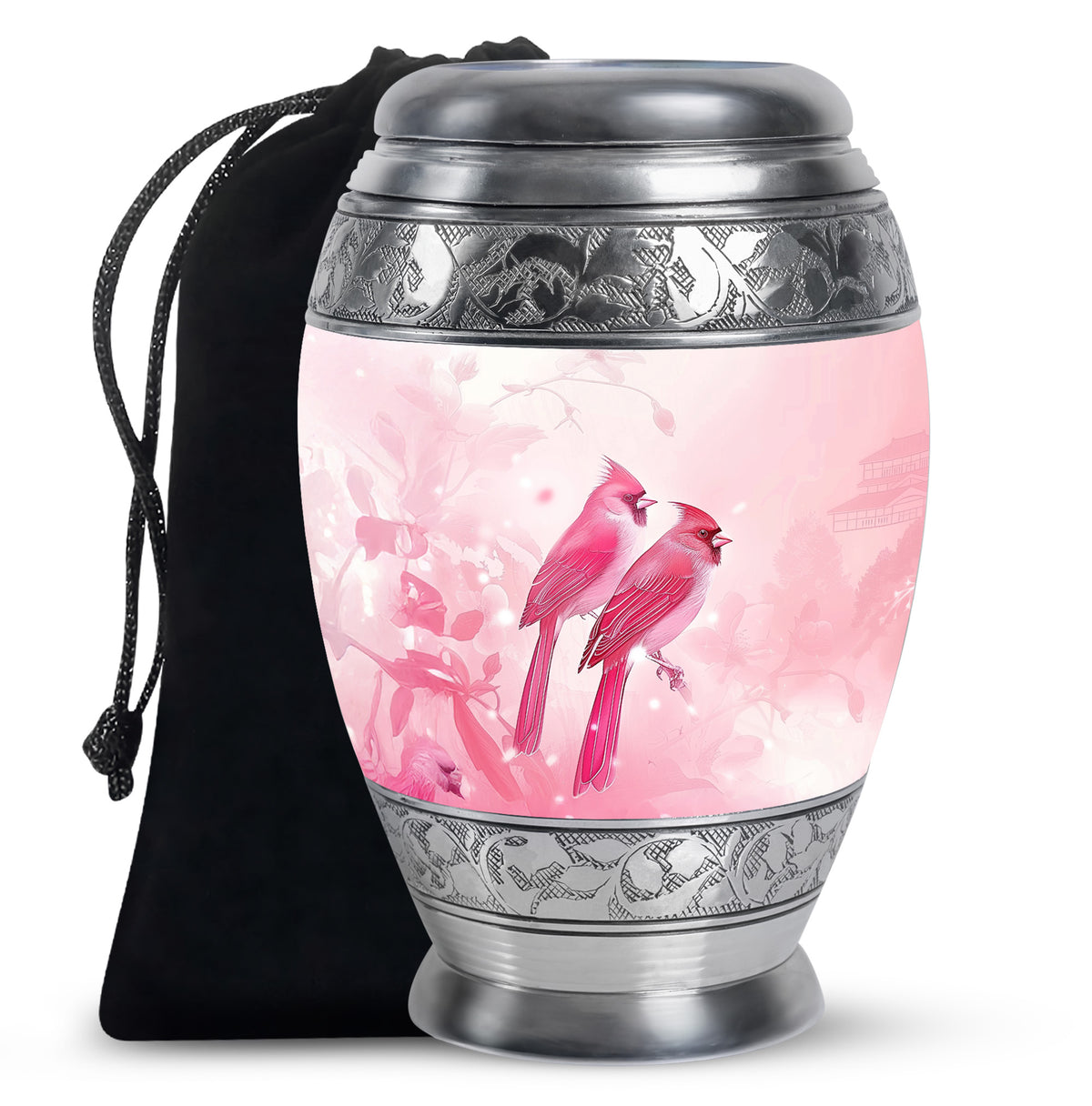 Artistic Cardinal Bird Cremation Urn For Women - Large Urn For Female