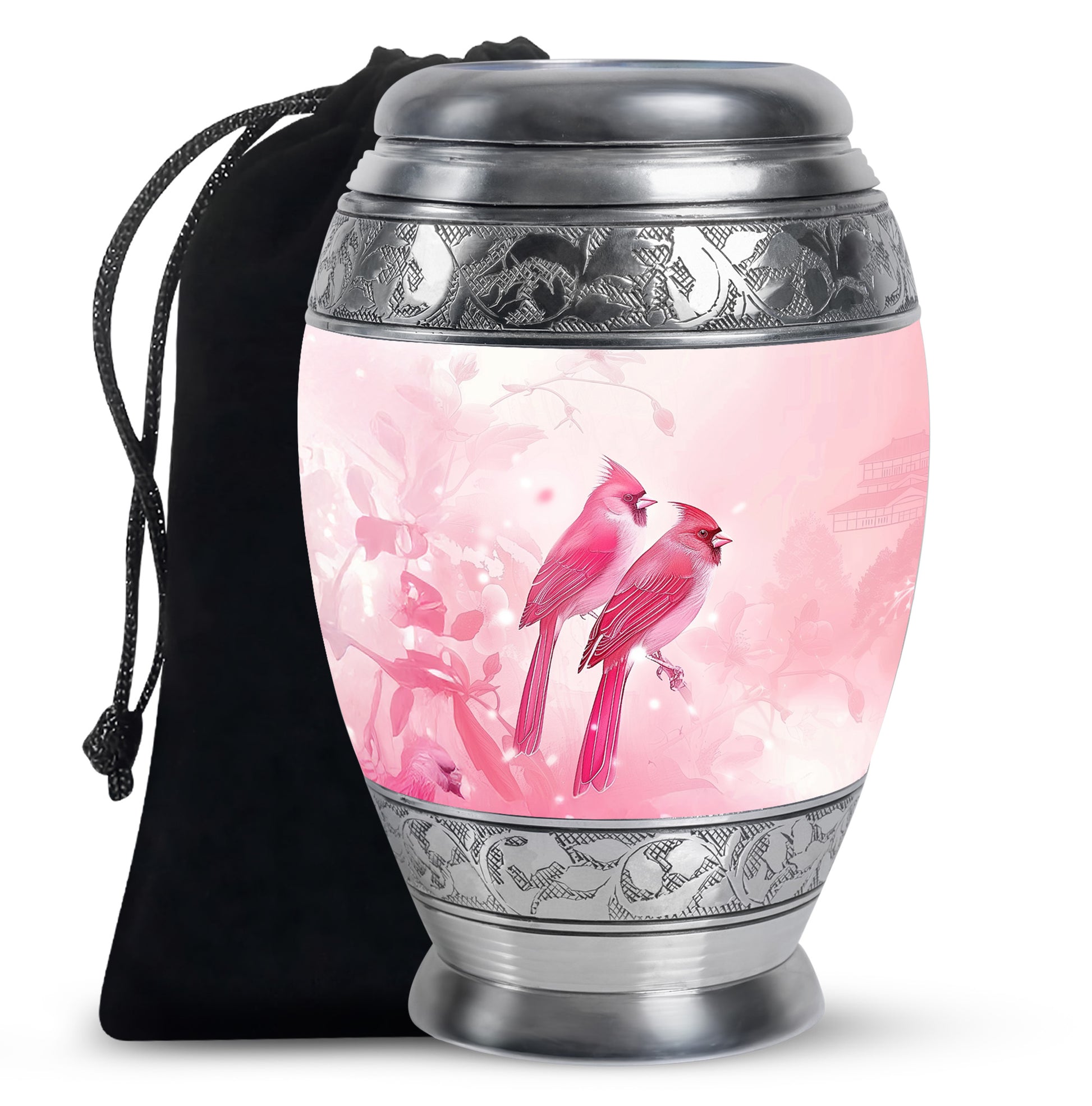 Artistic Cardinal Bird Cremation Urn For Women - Large Urn For Female