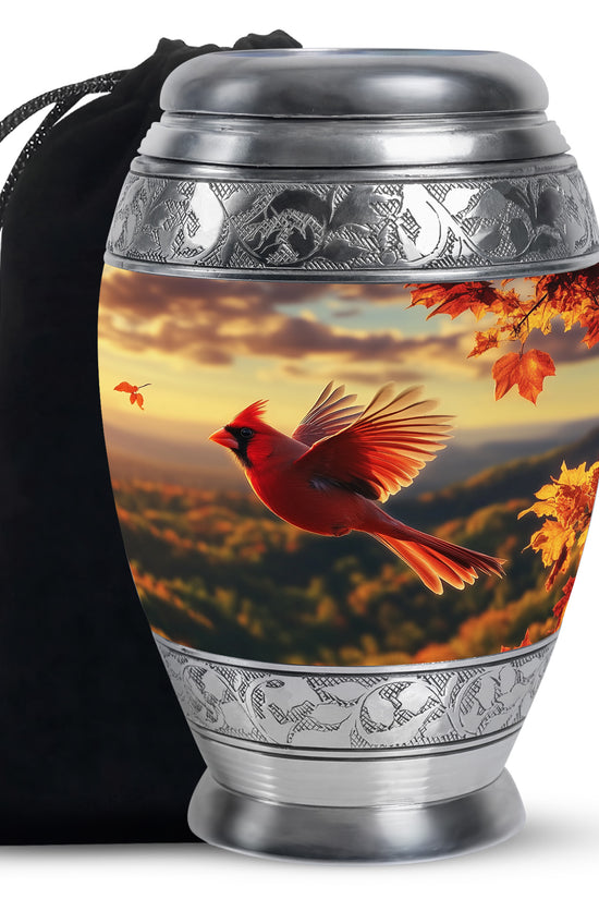 Flying Cardinal Bird Urn For Ashes - Urn For Adult Male & Female
