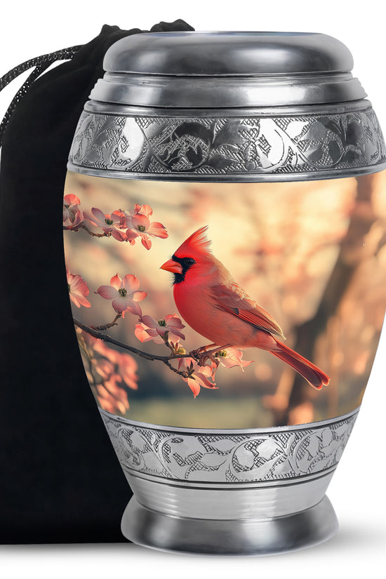 Red Cardinal Bird Urn For Adult Female & Male - Large Sized Urn
