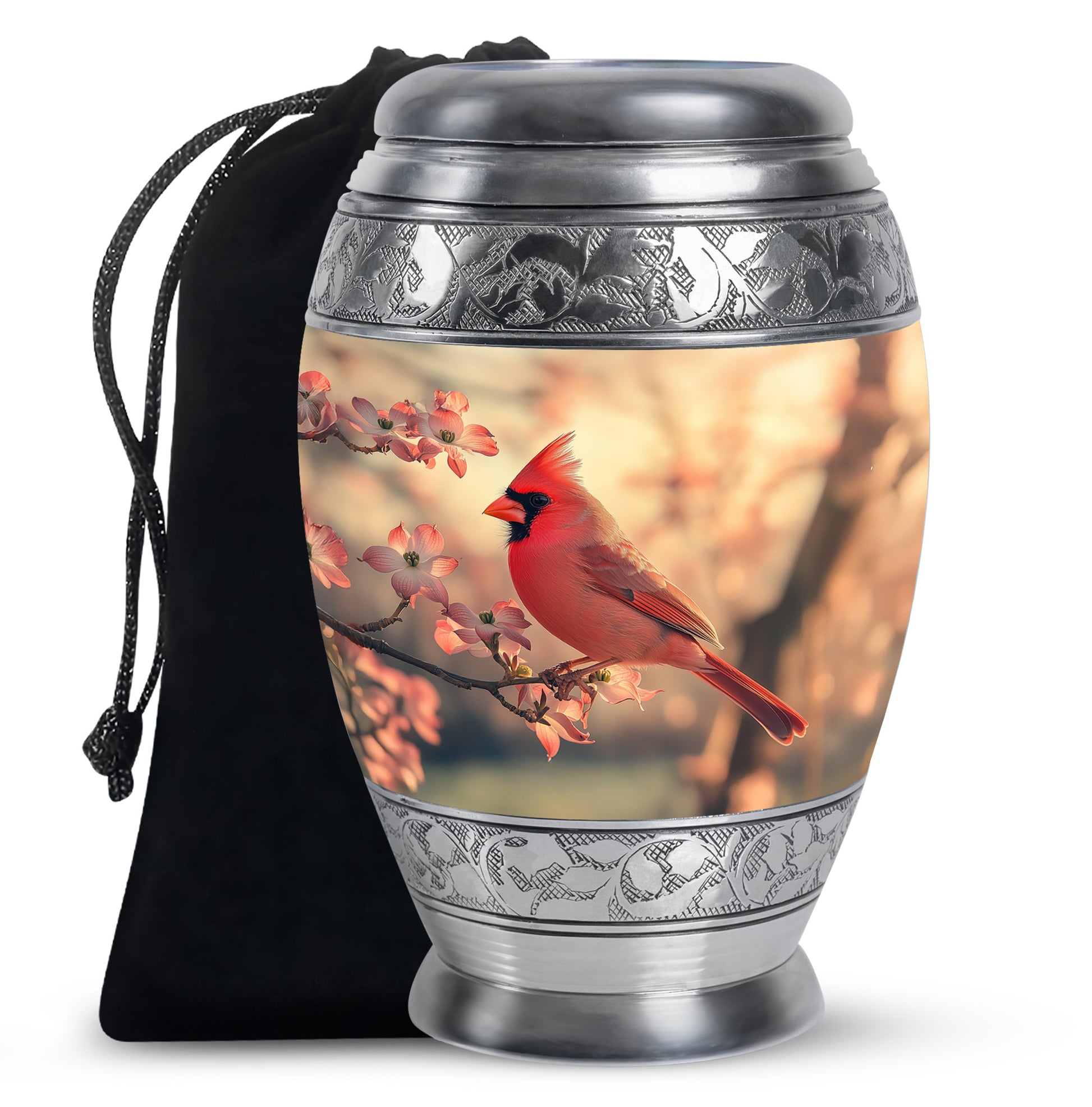 Red Cardinal Bird Urn For Adult Female & Male - Large Sized Urn