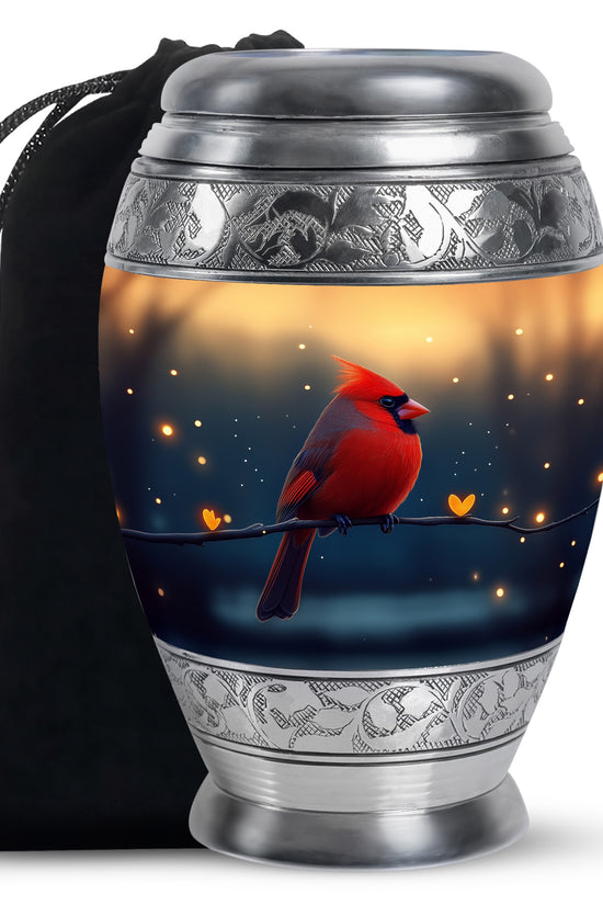 Beautiful Cardinal Bird Funeral Urn - Cremation Urn For Mother & Father