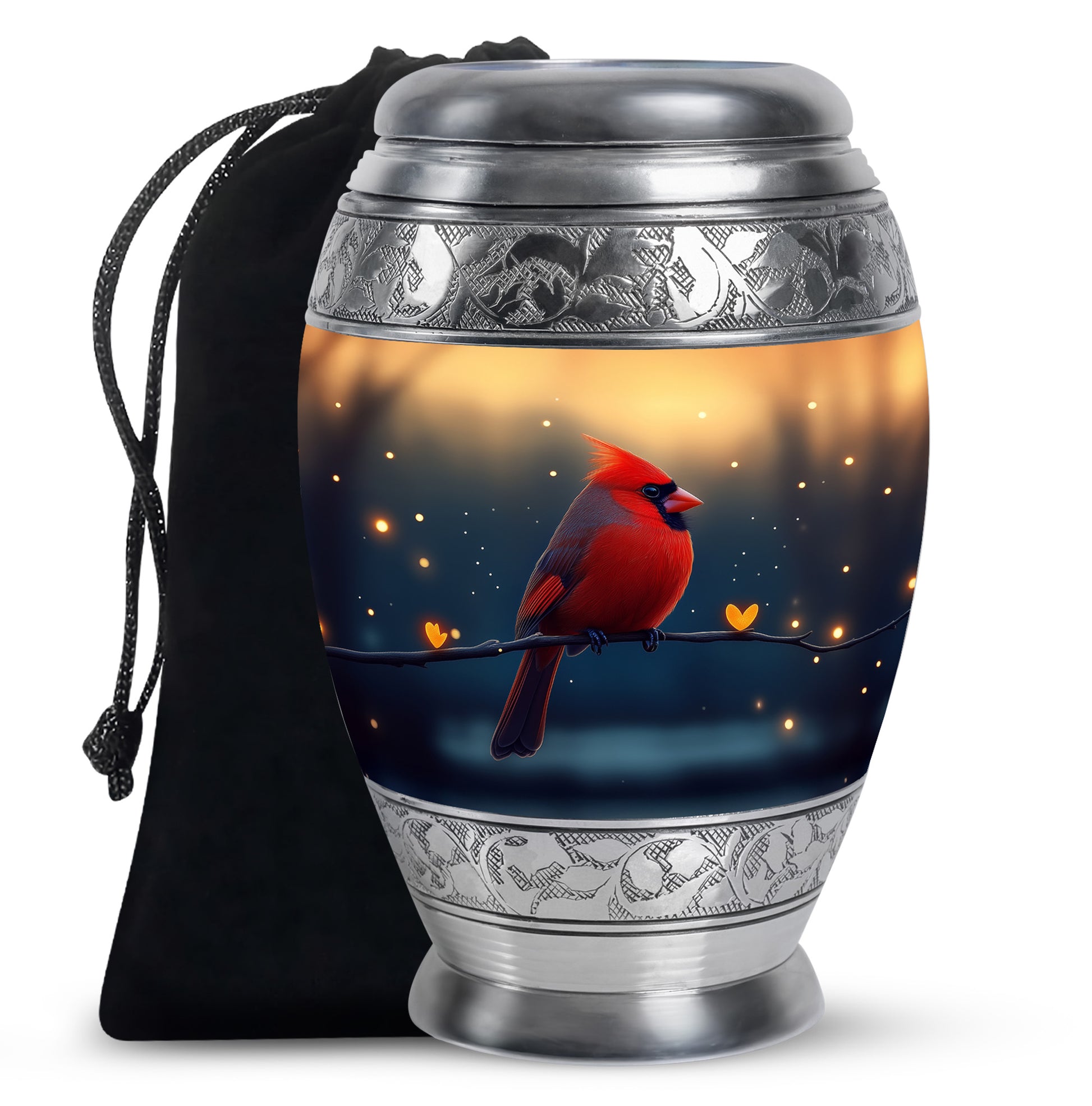 Beautiful Cardinal Bird Funeral Urn - Cremation Urn For Mother & Father