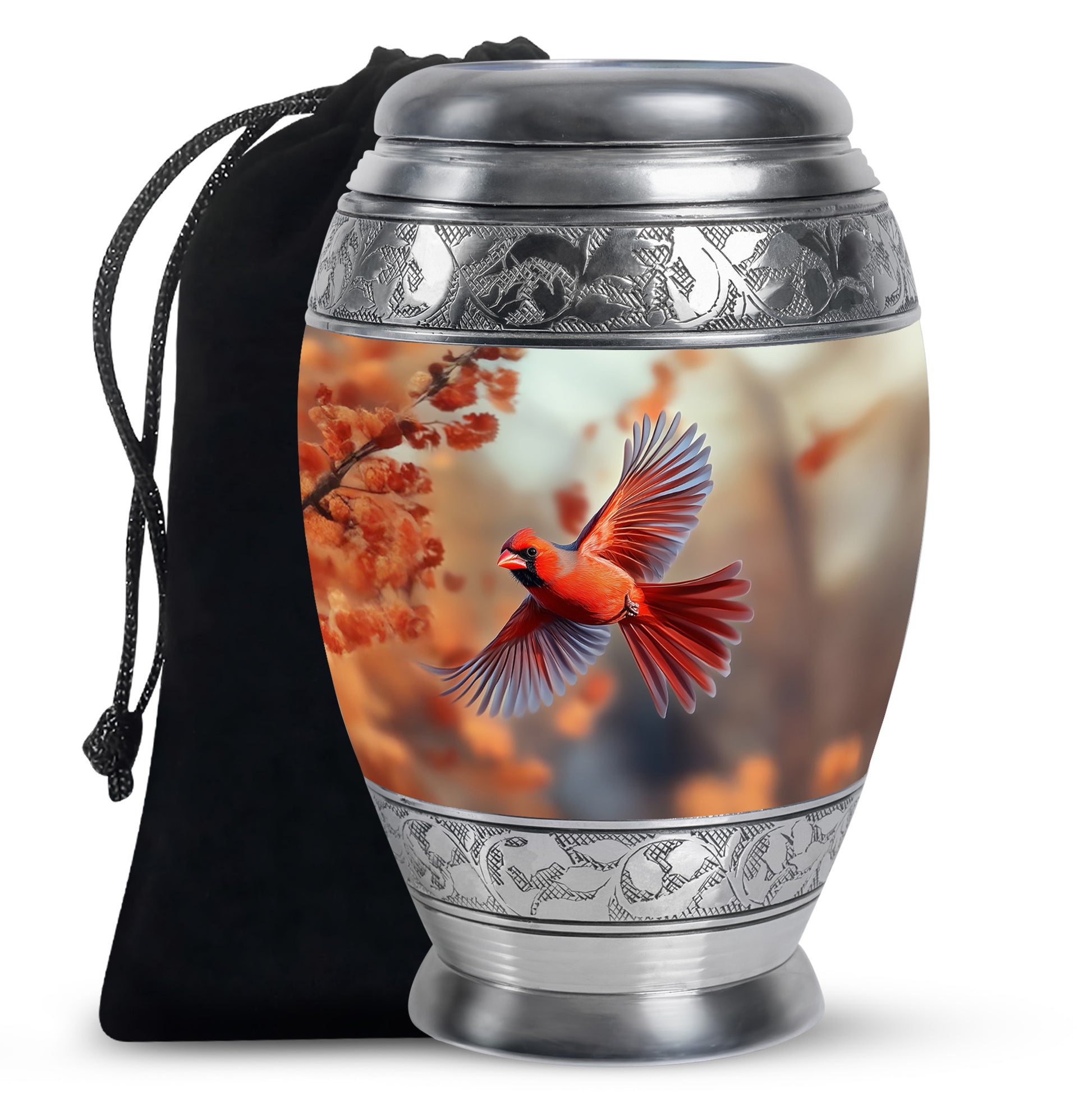 Flying Cardinal Memorial Urn - Beautiful Nature Urn For Loved Ones