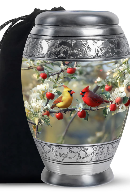 Loved Birds Memorial Urn - Cardinal Bird Cramtion Urn For Couple