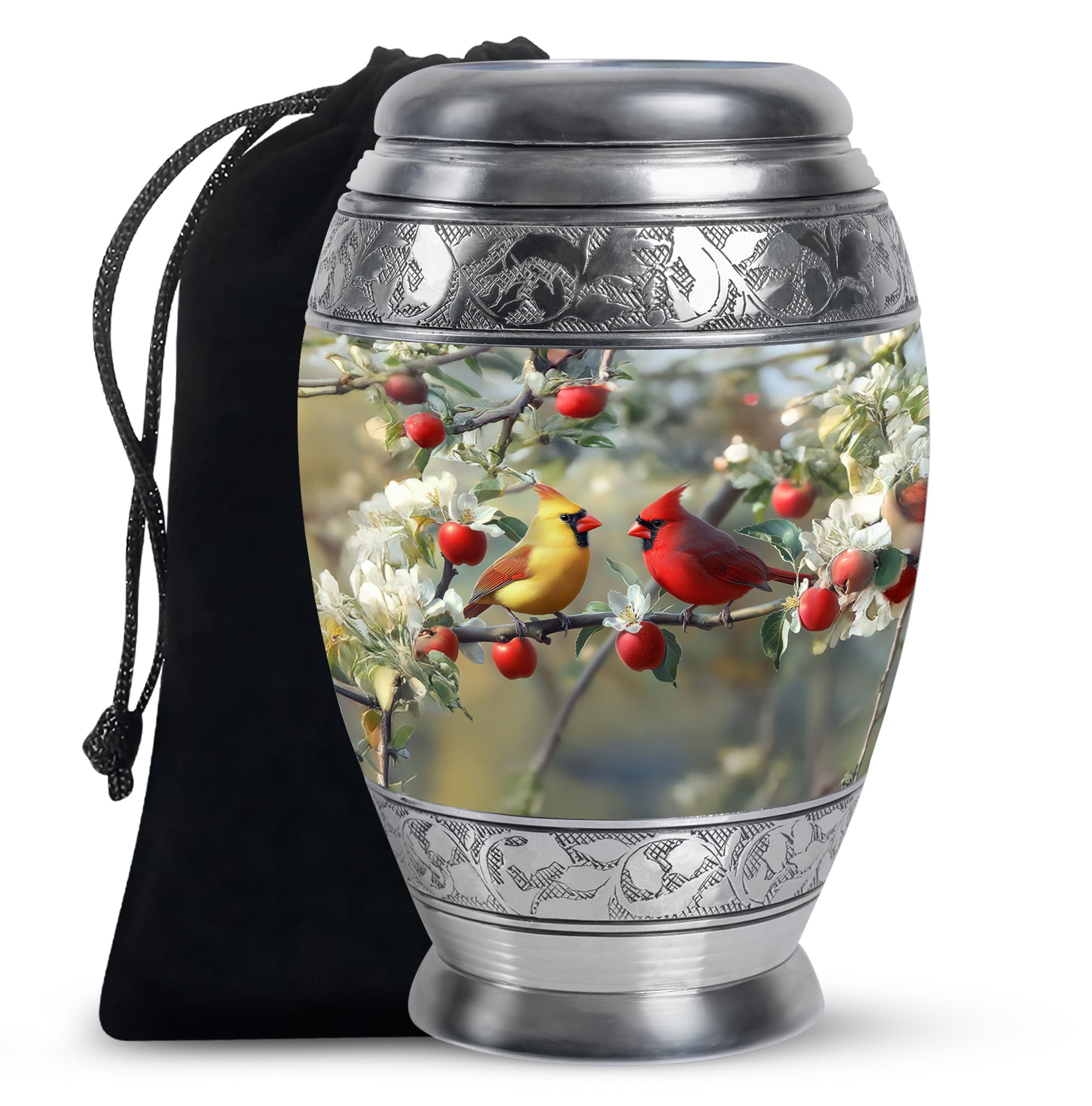 Loved Birds Memorial Urn - Cardinal Bird Cramtion Urn For Couple