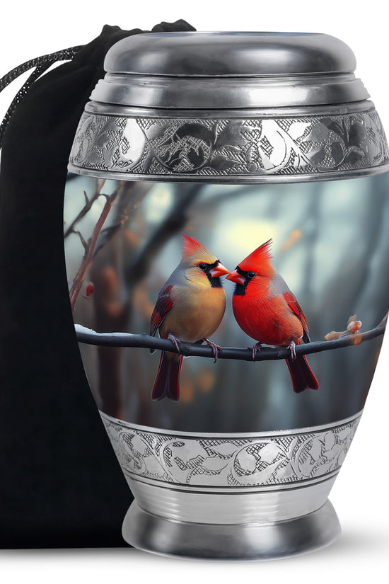 Cardinal Bird Couple Urn - Beautiful Memorial Urn For Loved Ones