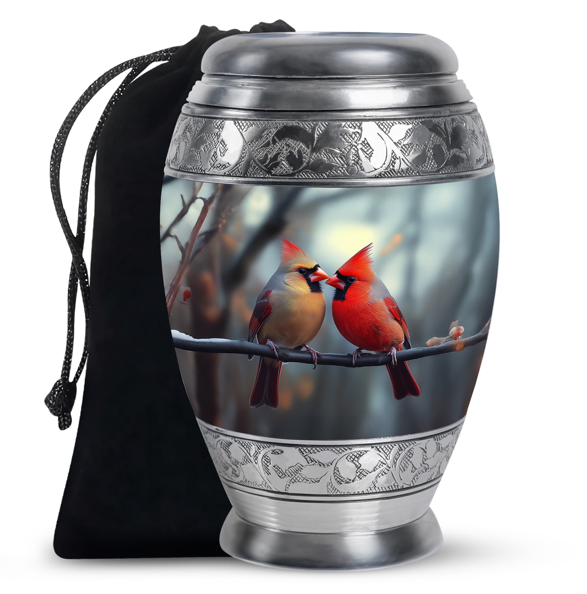 Cardinal Bird Couple Urn - Beautiful Memorial Urn For Loved Ones