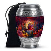 Red Cardinal Bird Funeral Urn - Autumn Theme Cremation Urn For Human Ashes