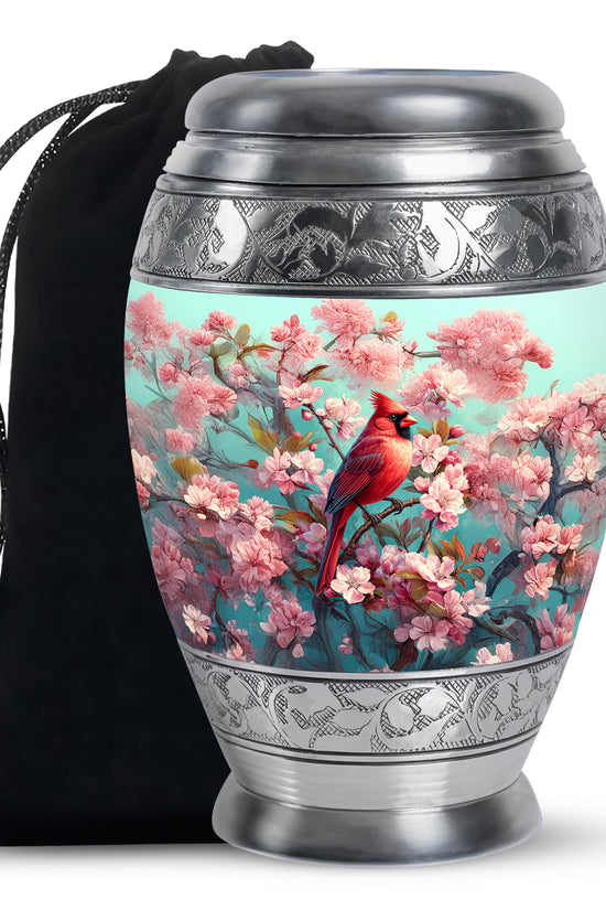 Cardinal Blossom Funeral Urn - Beautiful Memorial Urn For Female