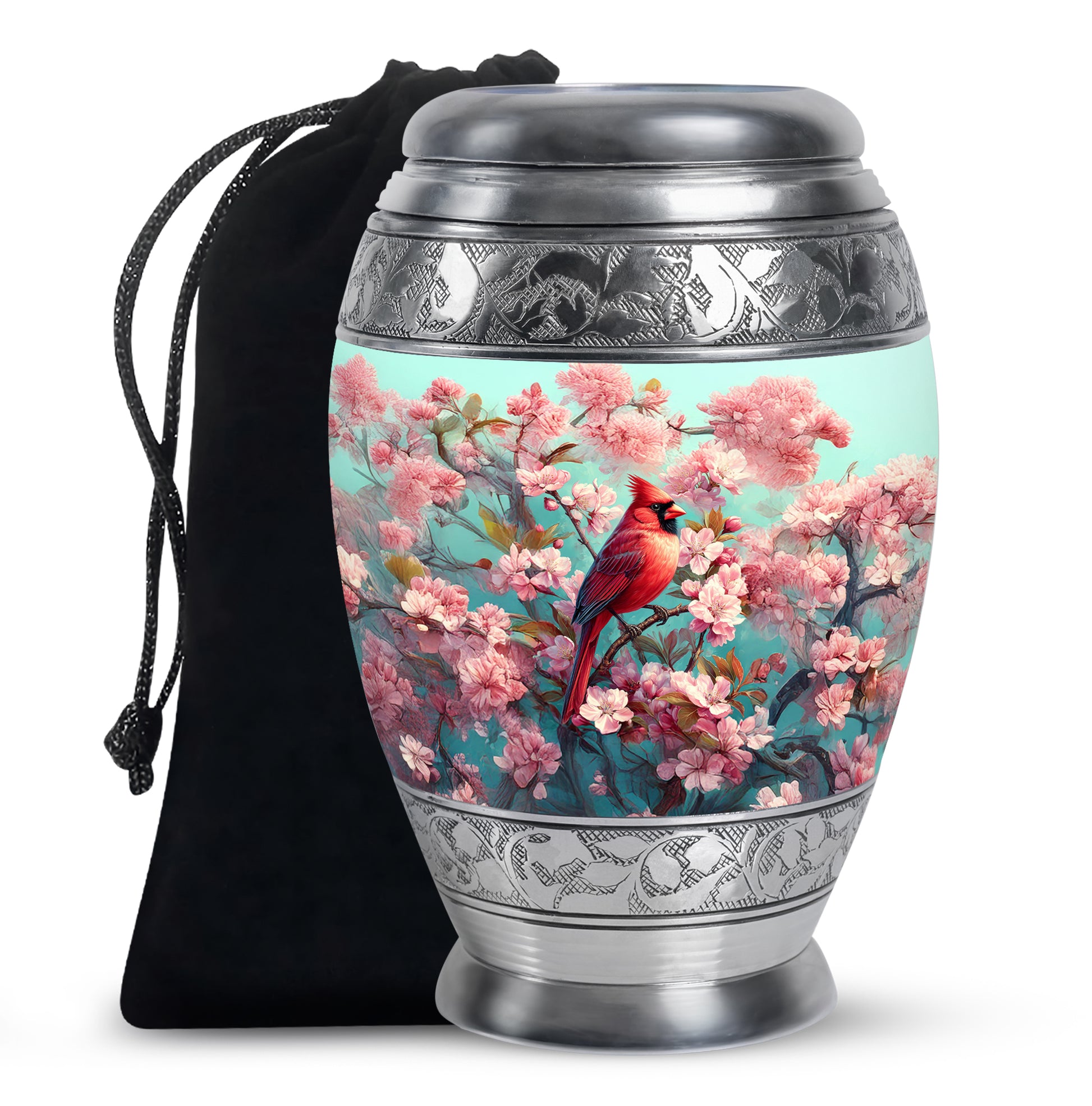 Cardinal Blossom Funeral Urn - Beautiful Memorial Urn For Female