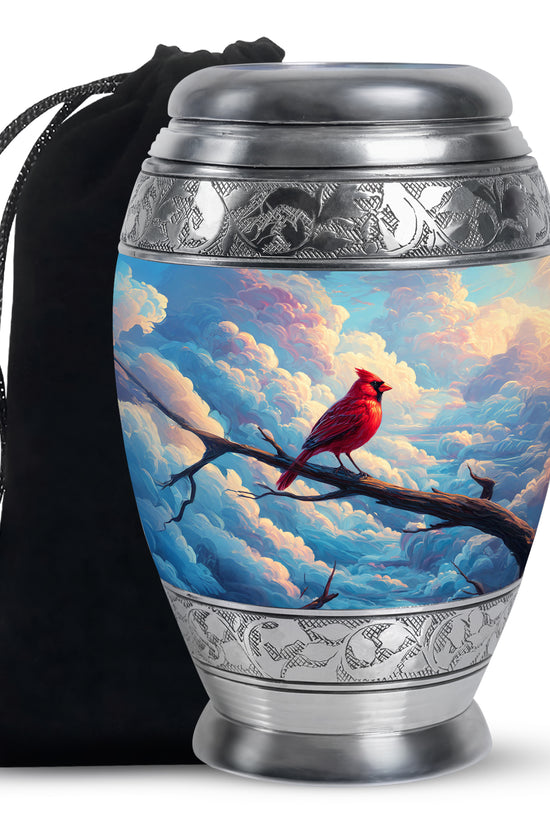 Cardinal Bird Funeral Urn - Peaceful Sky Cremation Urn For Loved Ones