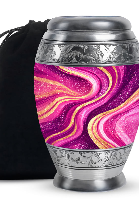 Pink Theme Memorial Urn - Large Cremation Urn For Female Ashes