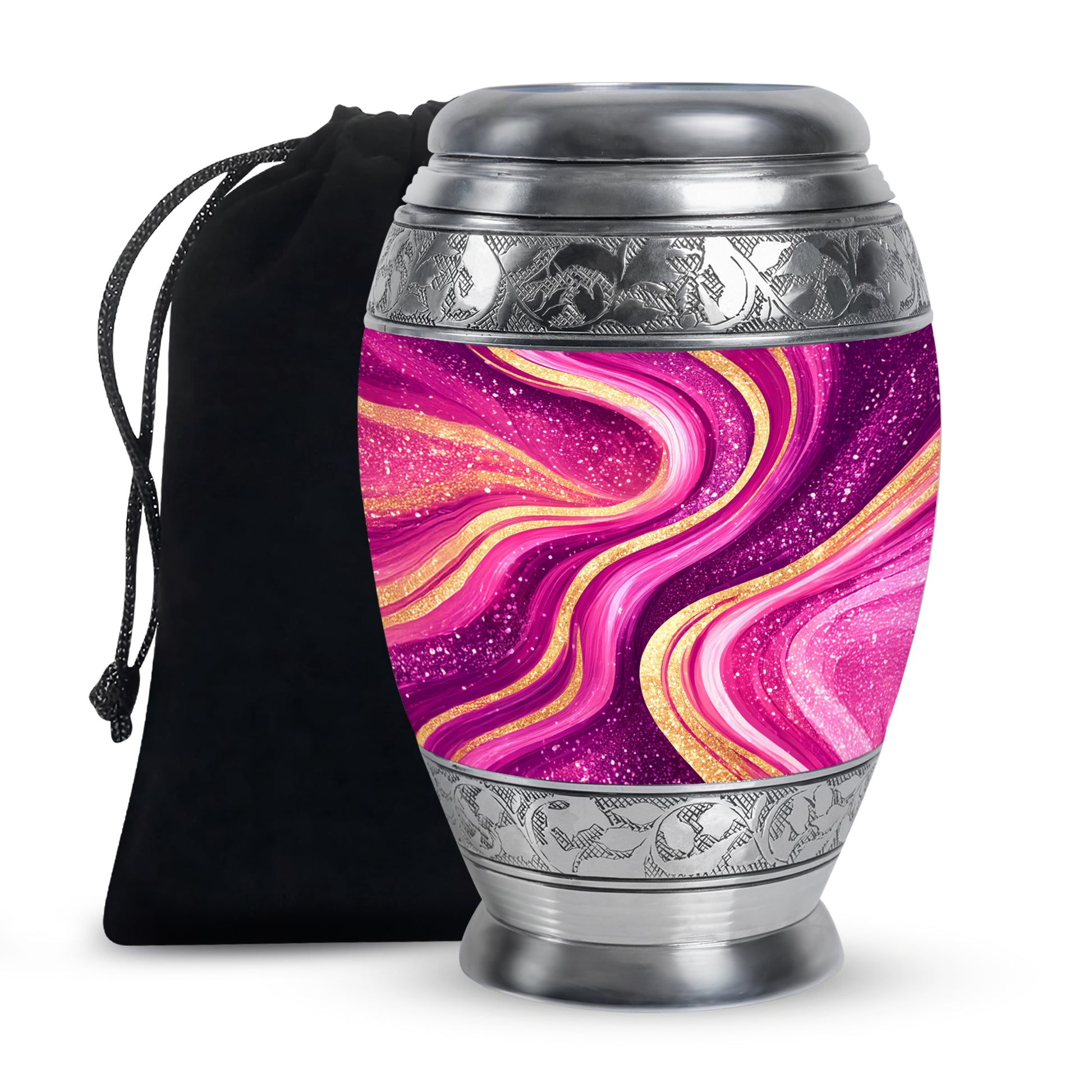 Pink Theme Memorial Urn - Large Cremation Urn For Female Ashes
