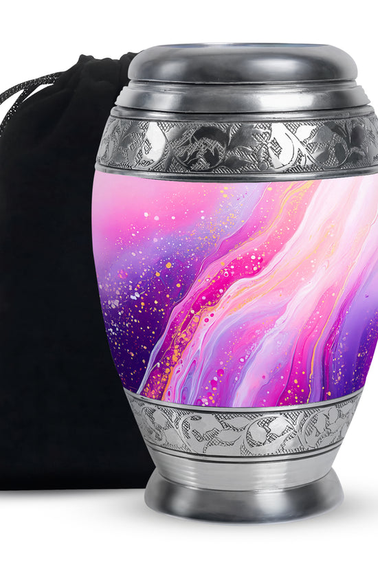 Pink Decorative Cremation Urn - Modern Funeral Urn For Loved Ones