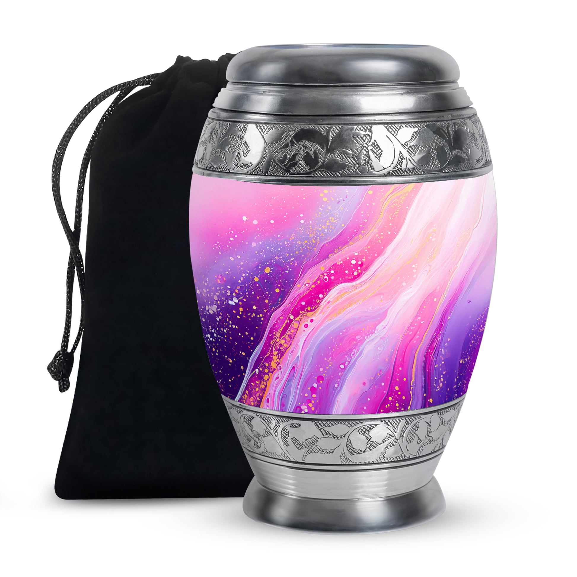 Pink Decorative Cremation Urn - Modern Funeral Urn For Loved Ones