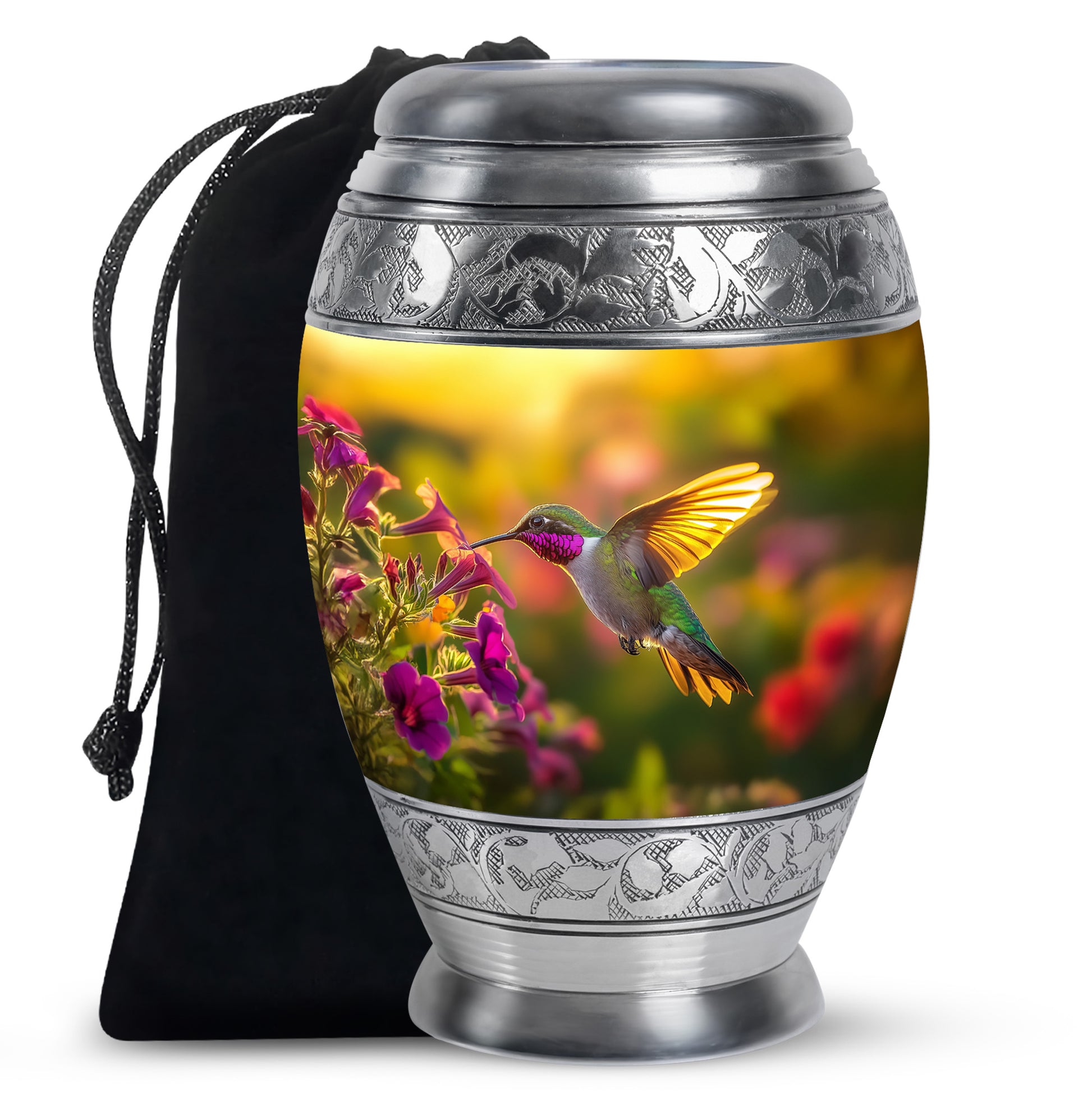 Classic Hummingbird Memorial Urn - Artistic Funeral Urn For Male & Female