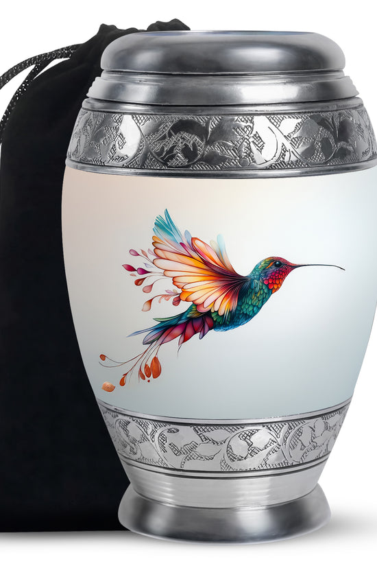 Colorful Hummingbird Cremation Urn -Artistic Memorial Urn For Loved Ones