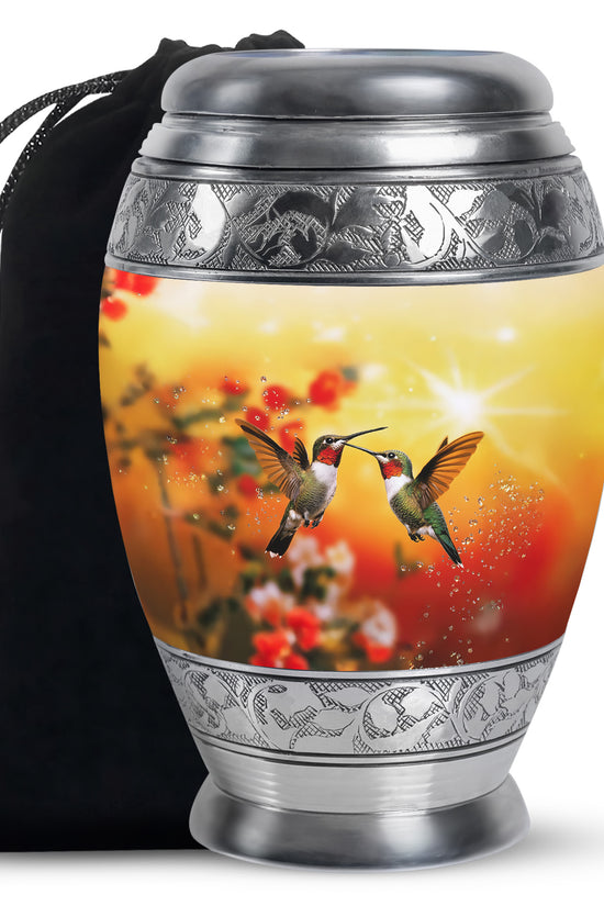 Nature Hummingbird Funeral Urn - Aluminium Memorial Urn For Loved Ones