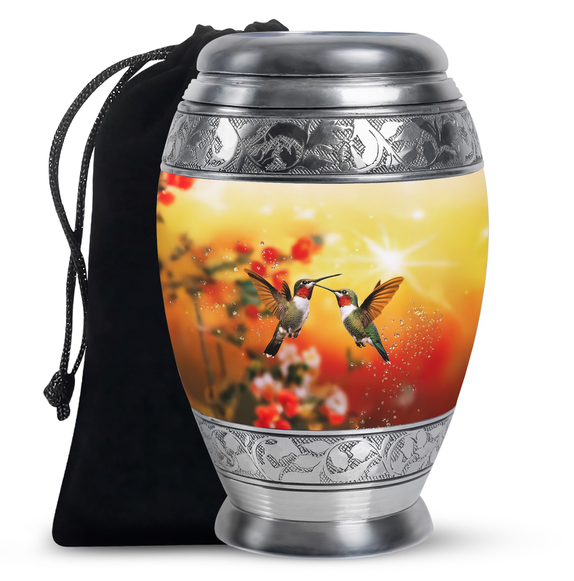 Nature Hummingbird Funeral Urn - Aluminium Memorial Urn For Loved Ones