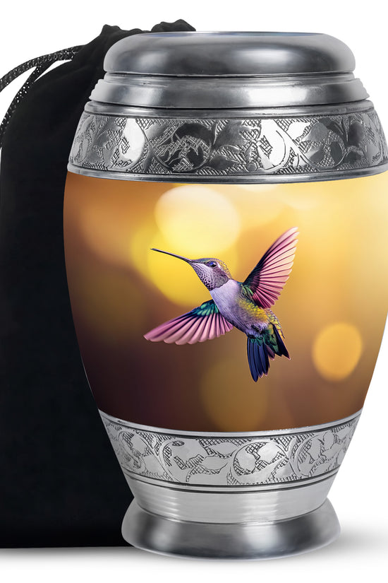 Hummingbird Memorial Urn - Gloden Cremation Urn For Male & Female
