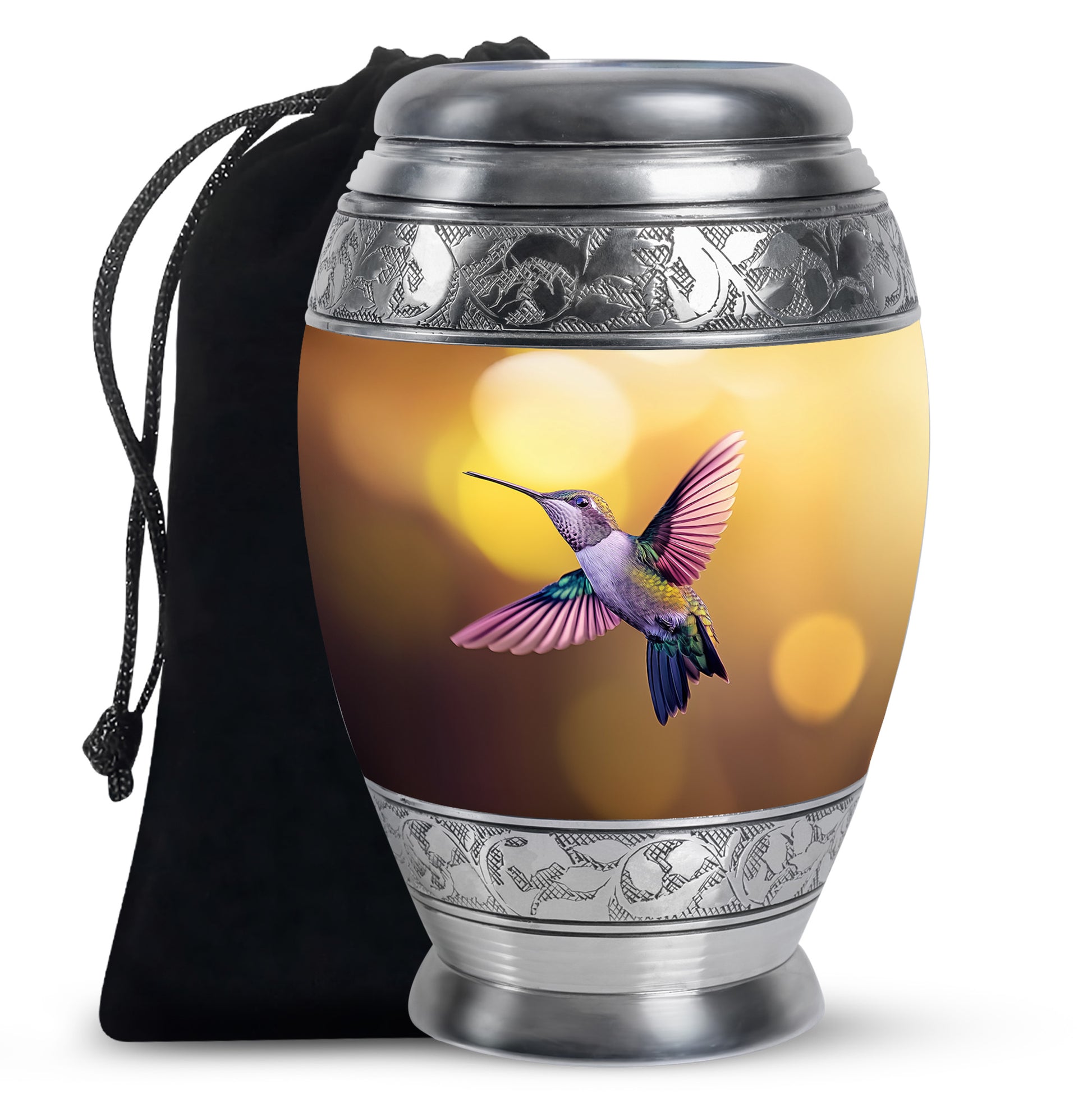 Hummingbird Memorial Urn - Gloden Cremation Urn For Male & Female