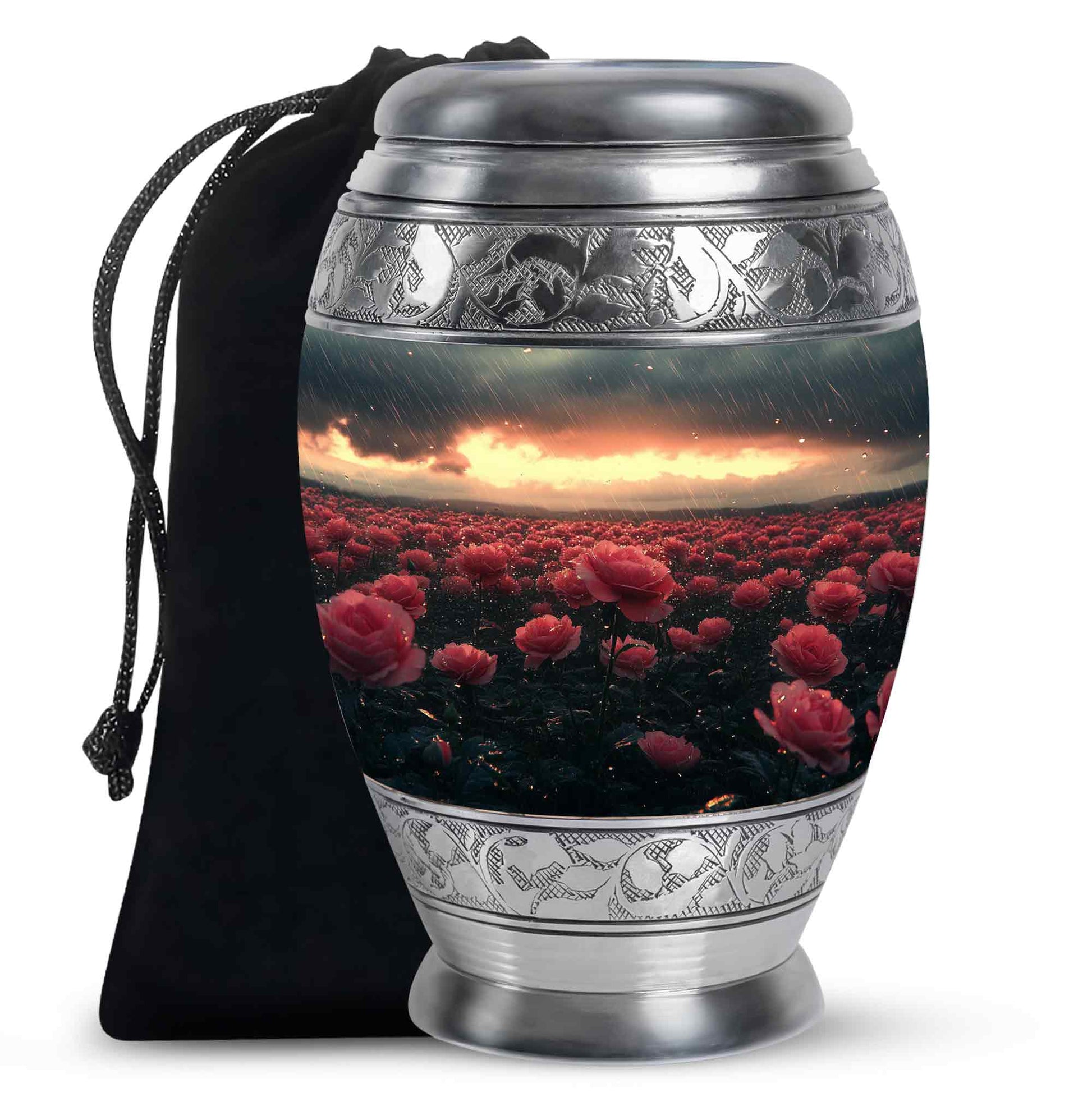 Red Rose Sunset Memorial Urn – Memorial Urn For Human Ashes