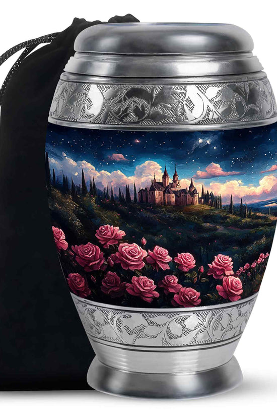 Rose Garden Memorial Urn – Artistic Castle Urn for Adult Male & Female Ashes