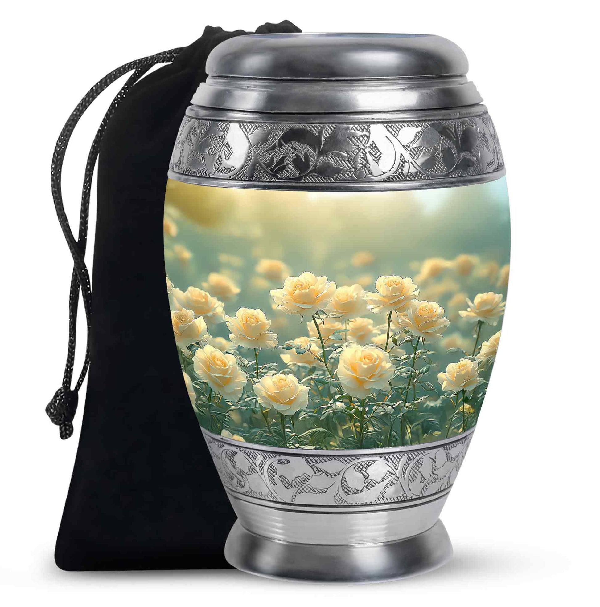 Golden Yellow Rose Memorial Urn – Cremation Urn For Mom & Dad