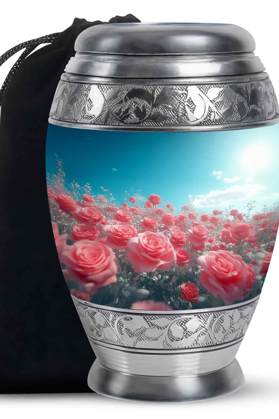 Blush Pink Roses Cremation Urn - Memorial Urn For Loved Ones