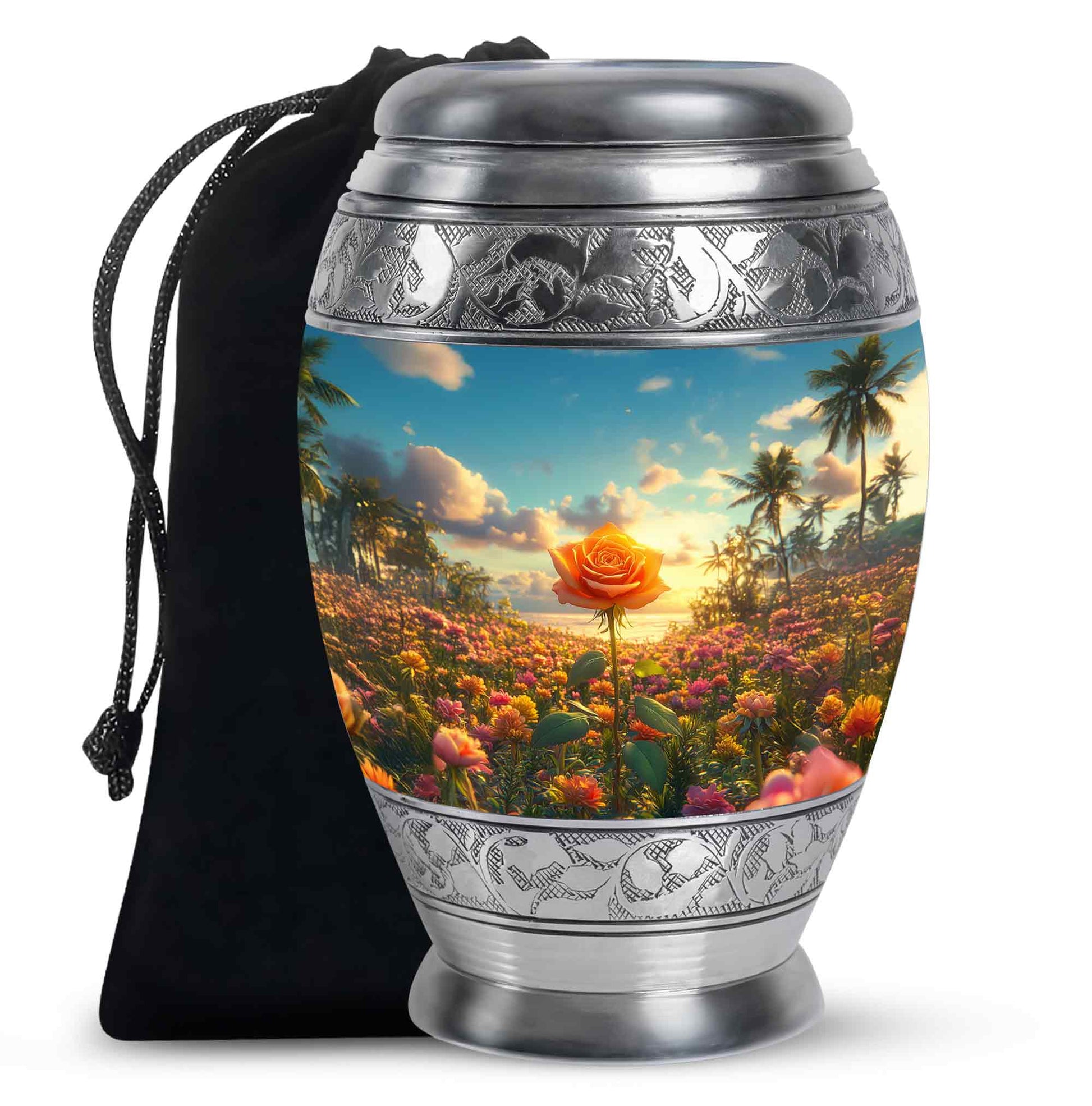 Flower Valley Memorial Urn - Beautiful Cremation Urn For Human Ashes