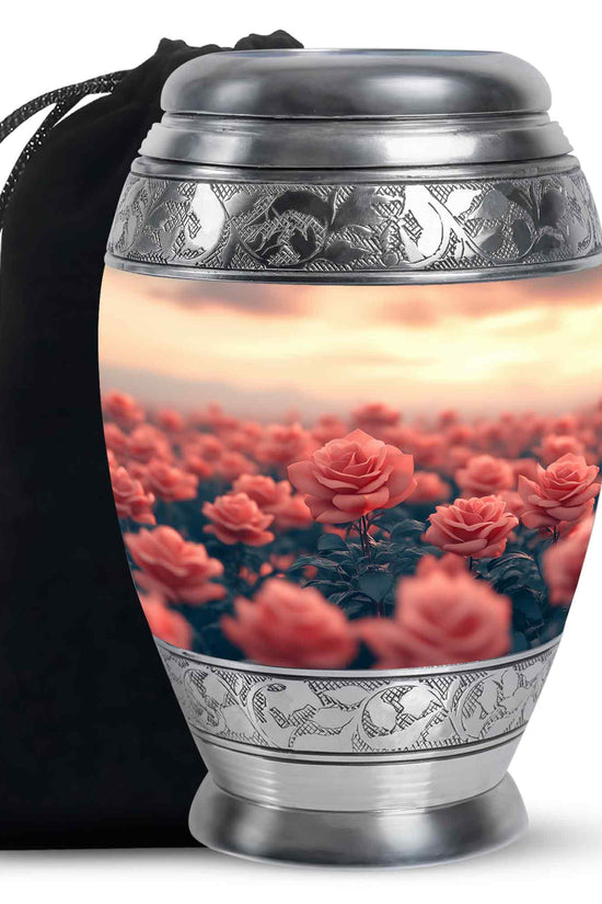 Rose Garden Funeral Urn - Beautiful Sunset Memorial Urn Adult Ashes