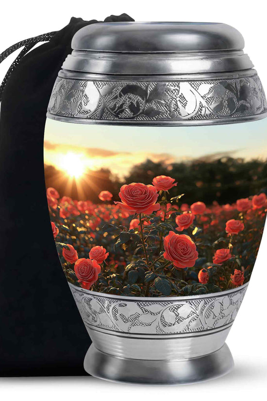Rose Garden Funeral Urn - Decorative Memorial Urn For Women