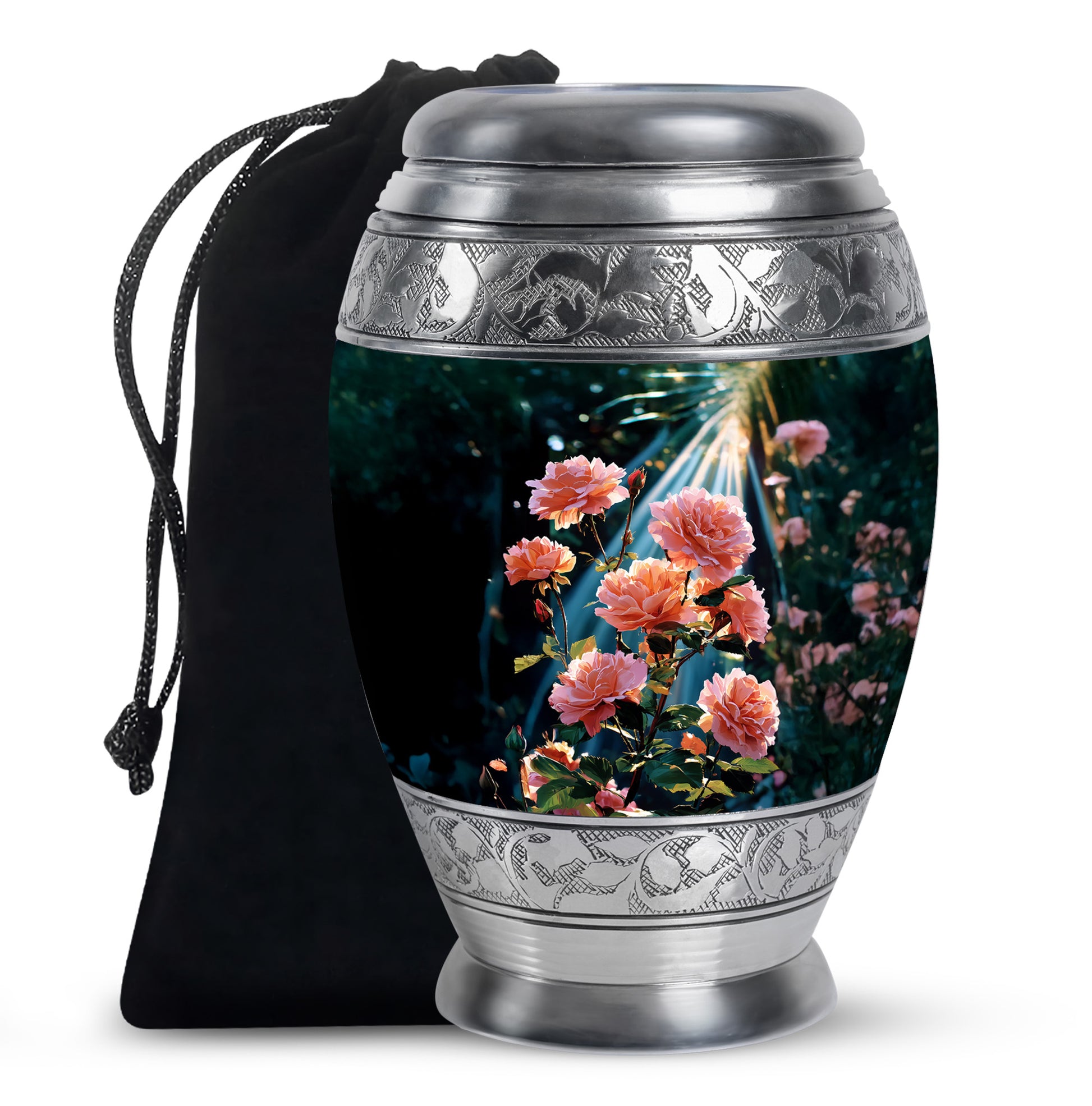 Rose Cremation Urn - Artistic Rose Memorial Urn For Adult Ashes