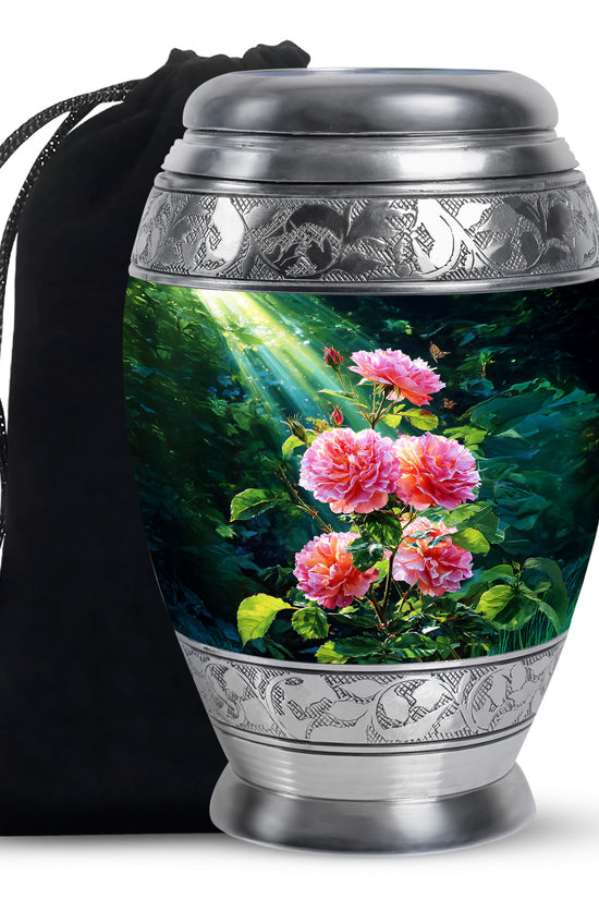 Pink Memorial Urn For Ashes - Green Funeral Urn For Loved Ones